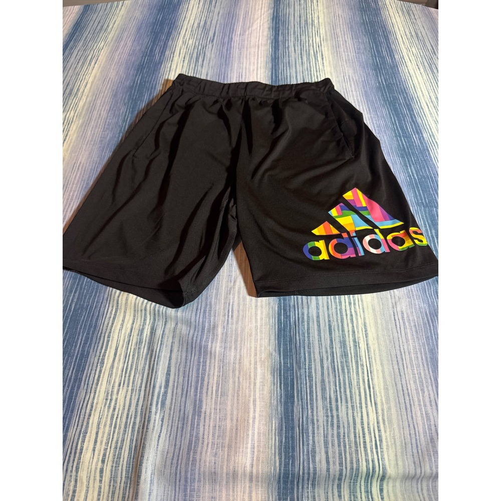 Adidas Aeroready Pride‎ Collection Shorts Mens Black Rainbow Logo Gym Athletic L
